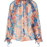 Etro Floral-print silk chiffon peplum blouse