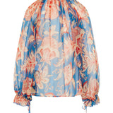 Etro Floral-print silk chiffon peplum blouse