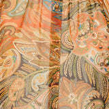 Paisley print silk ruffled shirt