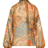 Paisley print silk ruffled shirt