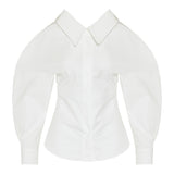 Slashed poplin shirt