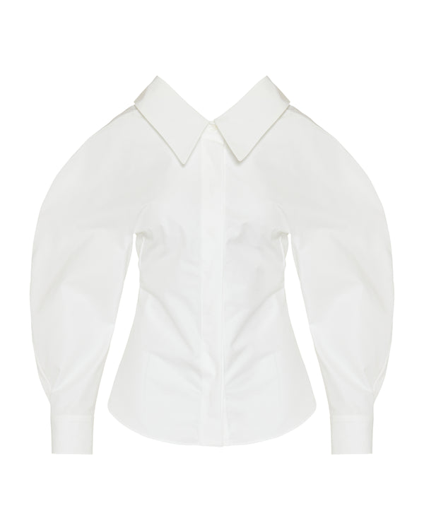 Slashed poplin shirt