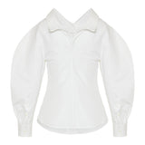 Slashed poplin shirt