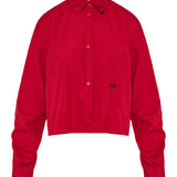 Cropped logo embroidered shirt