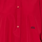 Cropped logo embroidered shirt