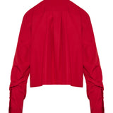 Cropped logo embroidered shirt