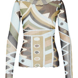 Pucci Vivara print tulle top