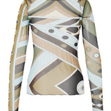Pucci Vivara print tulle top