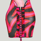 Pucci Labirinto print ruffle sleeveless top