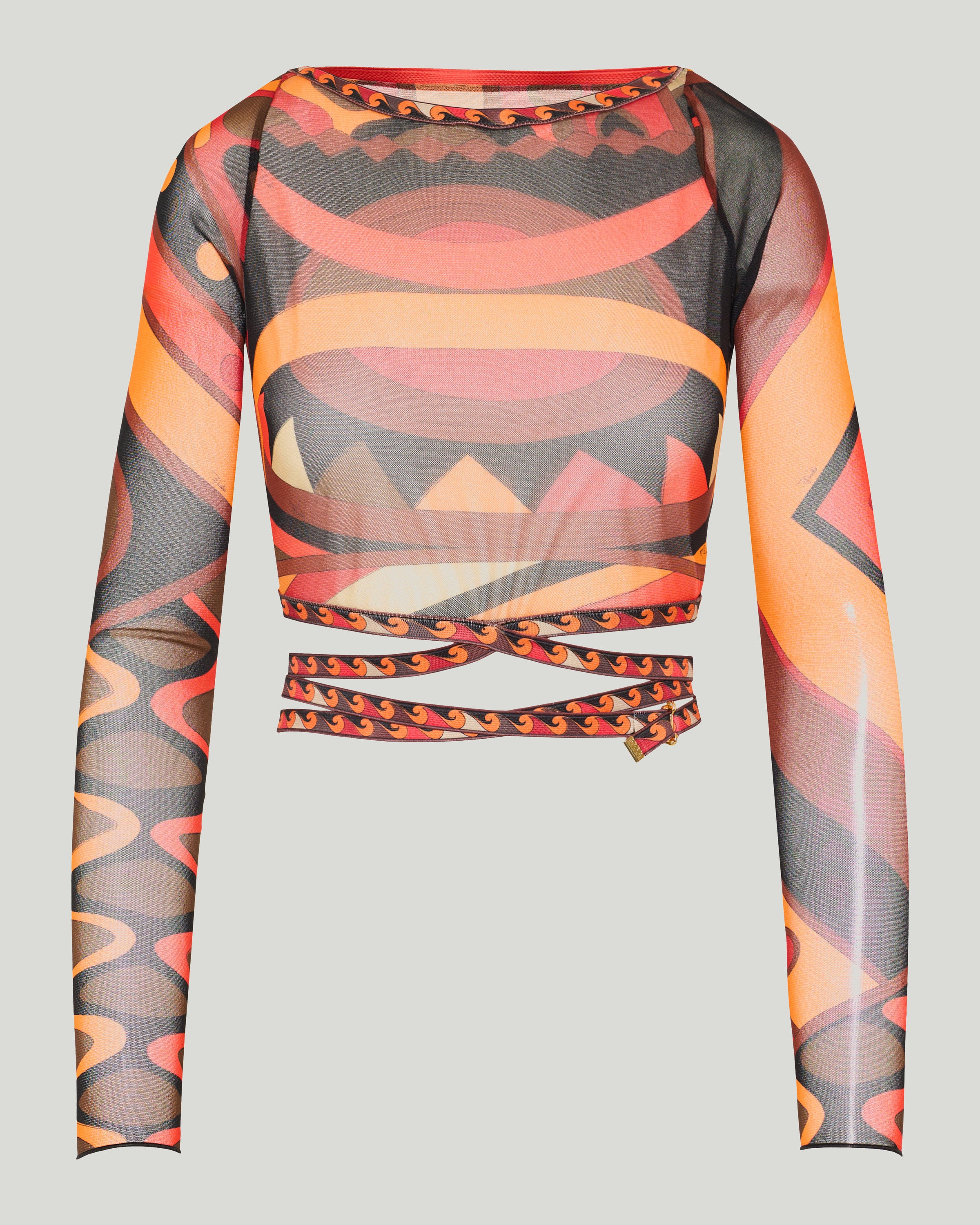 Pucci Vivara print tulle crop top – Luisa World