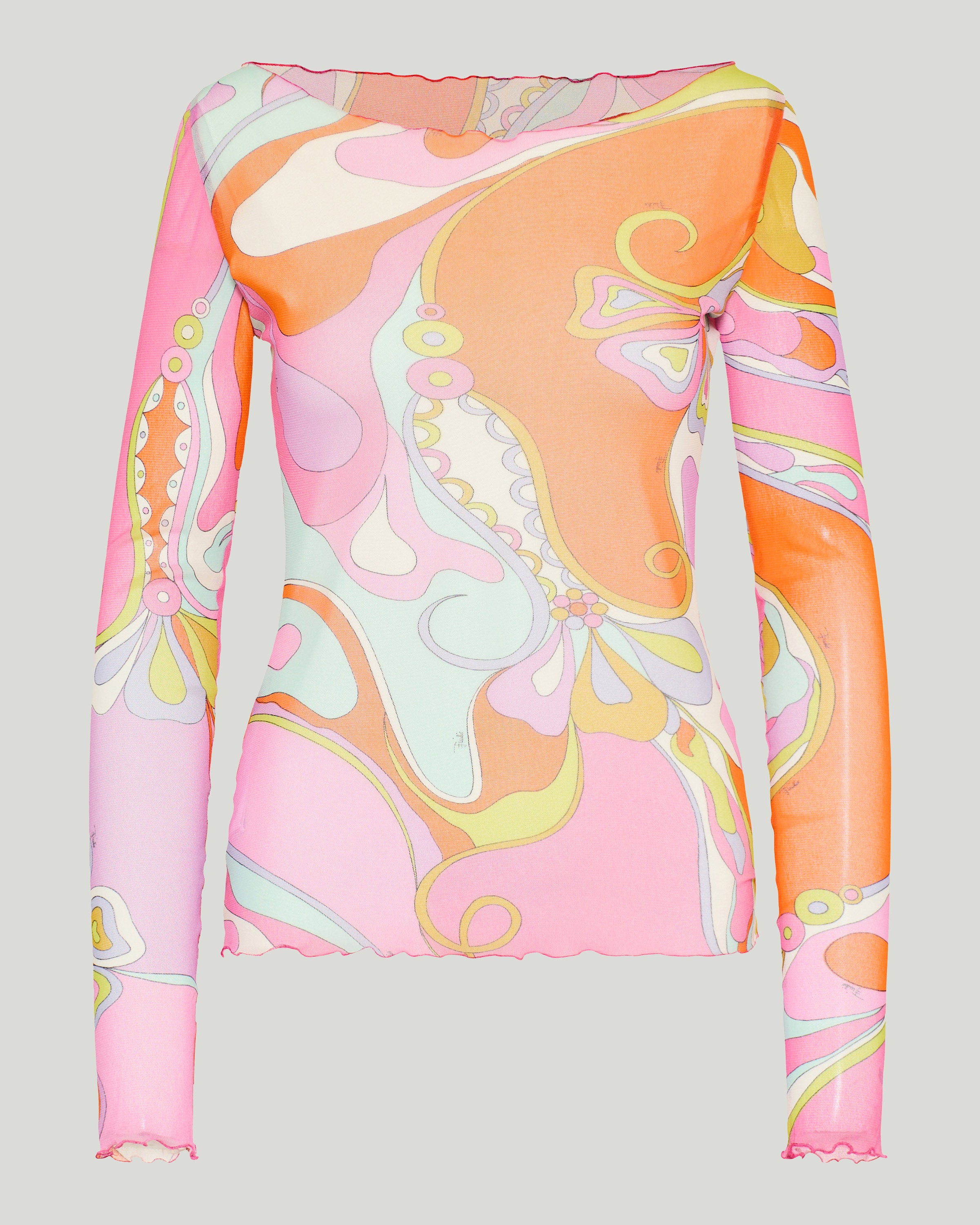 Pucci Orchidee print tulle top – Luisa World