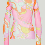 Pucci Orchidee print tulle top