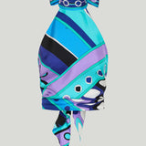 Pucci Printed silk-twill halterneck top