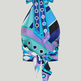 Pucci Printed silk-twill halterneck top