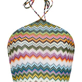 Missoni Chevron halterneck cropped top