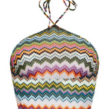 Missoni Chevron halterneck cropped top