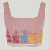 House of Aegae Korinthia embroidered crop top