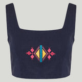 House of Aegae Thrace embroidered crop top