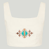 House of Aegae Thrace Embroidered crop top