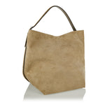 Belted suede tote bag