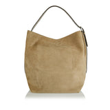 Belted suede tote bag