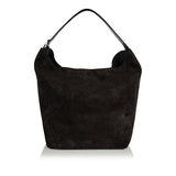 Belted suede tote bag