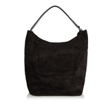 Belted suede tote bag