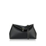 T-Lock grained leather clutch