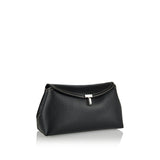 T-Lock grained leather clutch