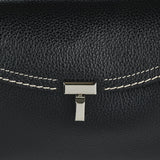 T-Lock grained leather clutch