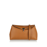 T-Lock grained leather clutch