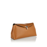 T-Lock grained leather clutch