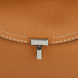 T-Lock grained leather clutch