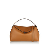T-Lock grained leather top handle bag