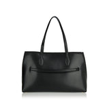 Embroidered leather lounge tote bag