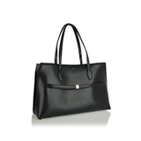 Embroidered leather lounge tote bag