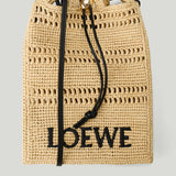 Loewe Drawstring raffia pocket bag