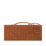 Andiamo Intrecciato suede leather clutch bag