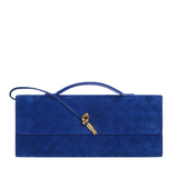 Andiamo Intrecciato suede leather clutch bag