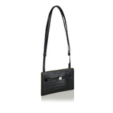 Croc‑effect leather shoulder bag