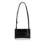 Croc‑effect leather shoulder bag