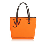 Small leather anchor canvas tote bag