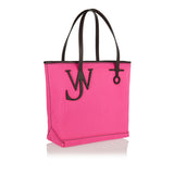 Small leather anchor canvas tote bag