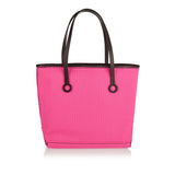 Small leather anchor canvas tote bag