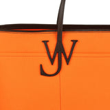 Stretch leather anchor canvas tote bag