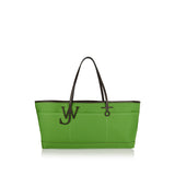 Stretch leather anchor canvas tote bag