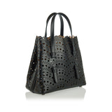 Mina 20 small laser-cut leather tote