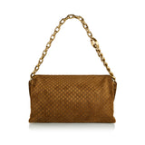 GG embossed large suede shoulder bag