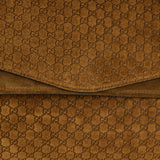 GG embossed large suede shoulder bag