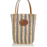 Valentino Garavani Striped raffia shopping bag